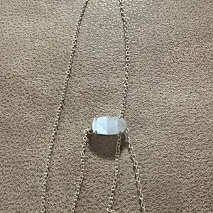 Kendra Scott Ever Grey Cats Eye Pendant Gold Tone Necklace